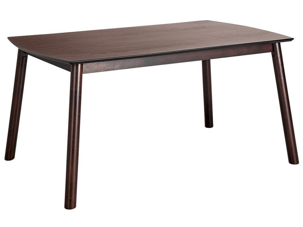 Beliani Jedálenský stôl 150 x 90 cm tmavé drevo ELBA